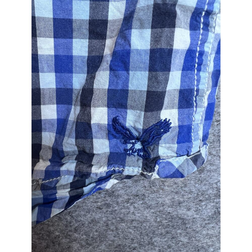 American Eagle Outfitters Men's L Button-Up Shirt Blue Check Pearl Snap Pockets - Picture 7 of 7